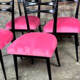 Vintage chairs 60'S Italy in wood and velvet