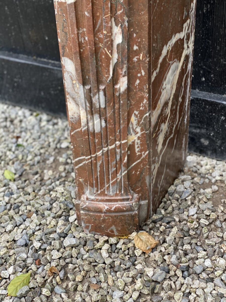 Fireplace Louis XV In Marble Of Rances XVIIIth Century