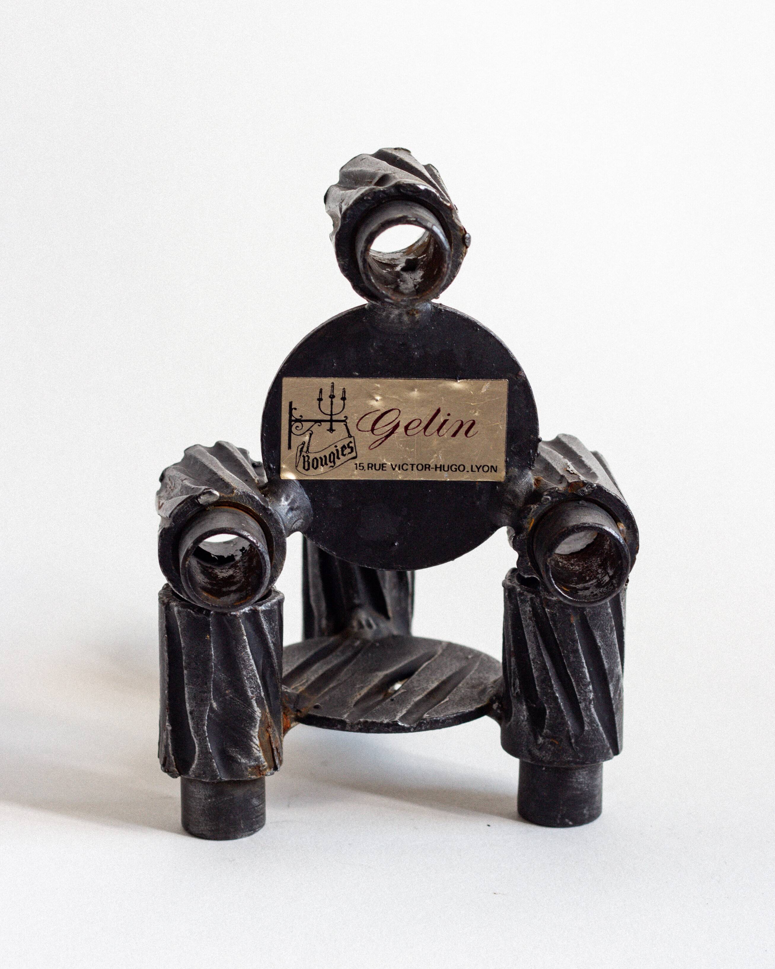 Set of two three-headed candle holders, France, 1960s/70s