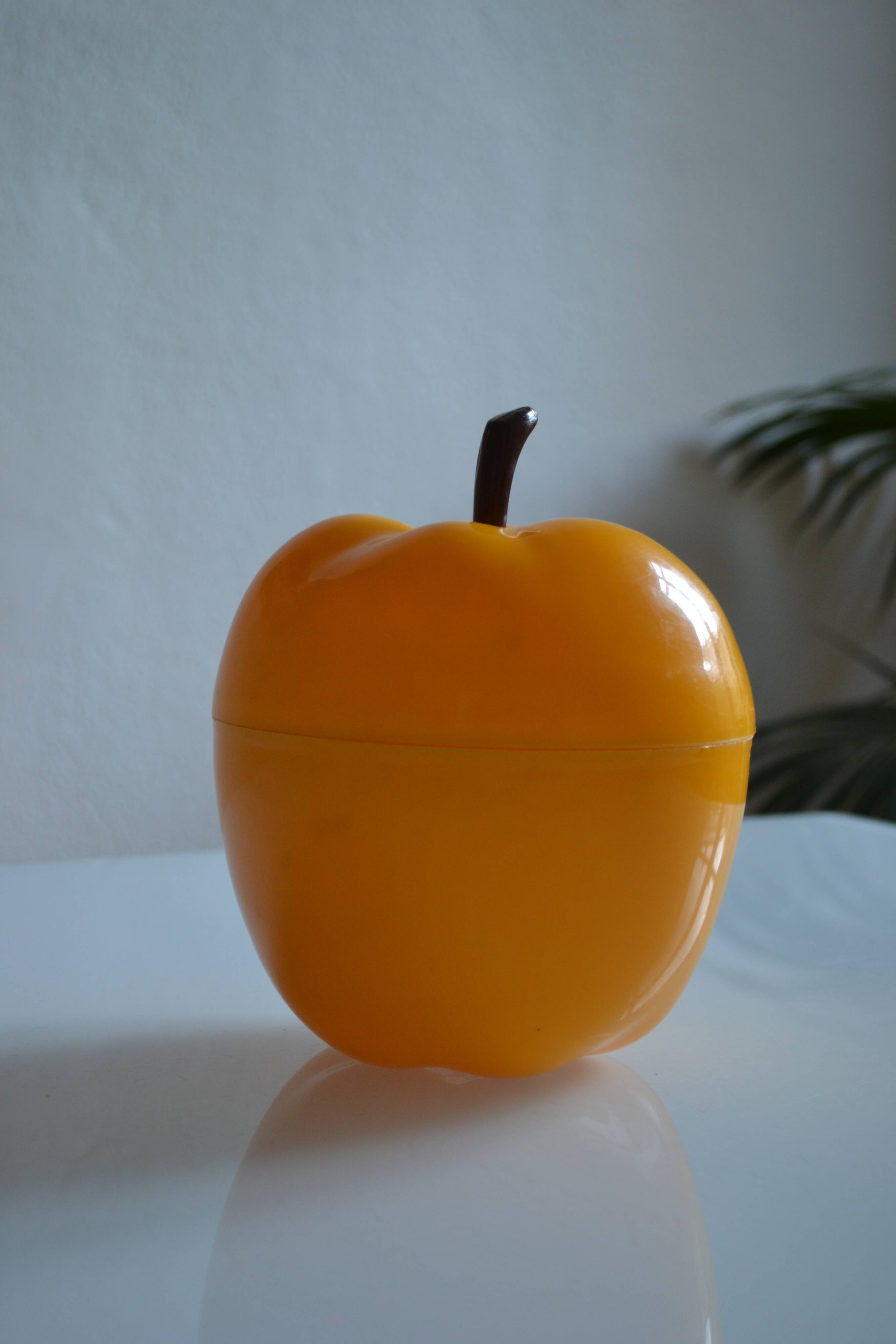Vintage 70's yellow apple ice bucket or ice cubes