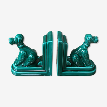 Paire de serre livres en forme de chien Art Deco