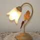 Vintage French Goose Neck Lamp - Grape Detail - Opaque Glass Shade