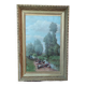 Ancienne Toile Peinture À L Huile/Scène De Vie /Les lavandières/Signée M.Merlin