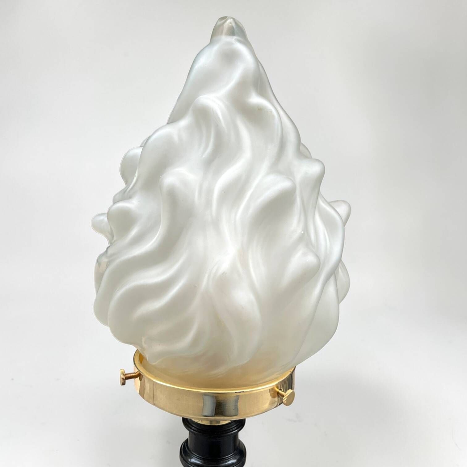 Art Deco torch lamp with flame globe and Napoleon III base - torch lamp