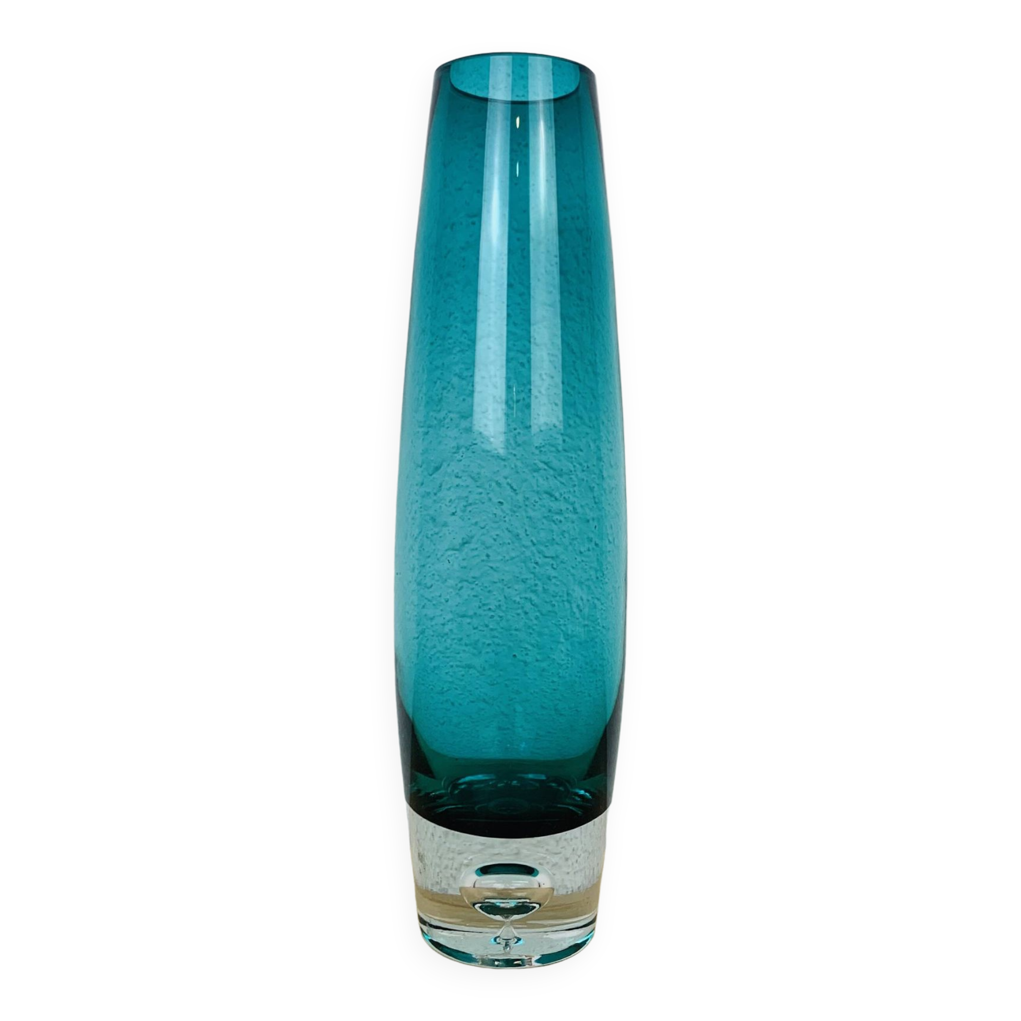 Vase scandinave verre Riihimaki, bleu