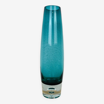 Scandinavian Riihimaki glass vase, blue