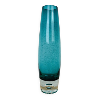 Vase scandinave verre Riihimaki, bleu