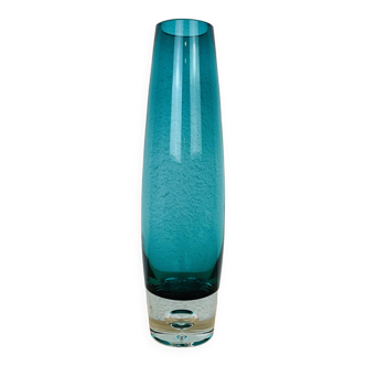 Scandinavian Riihimaki glass vase, blue