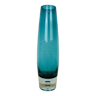 Scandinavian Riihimaki glass vase, blue