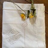Cotton pillowcase embroidered monogram JB.