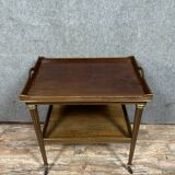 Parisian serving cart with Louis XVI style system in mahogany and bronzes