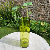 Vintage green glass vase 1970