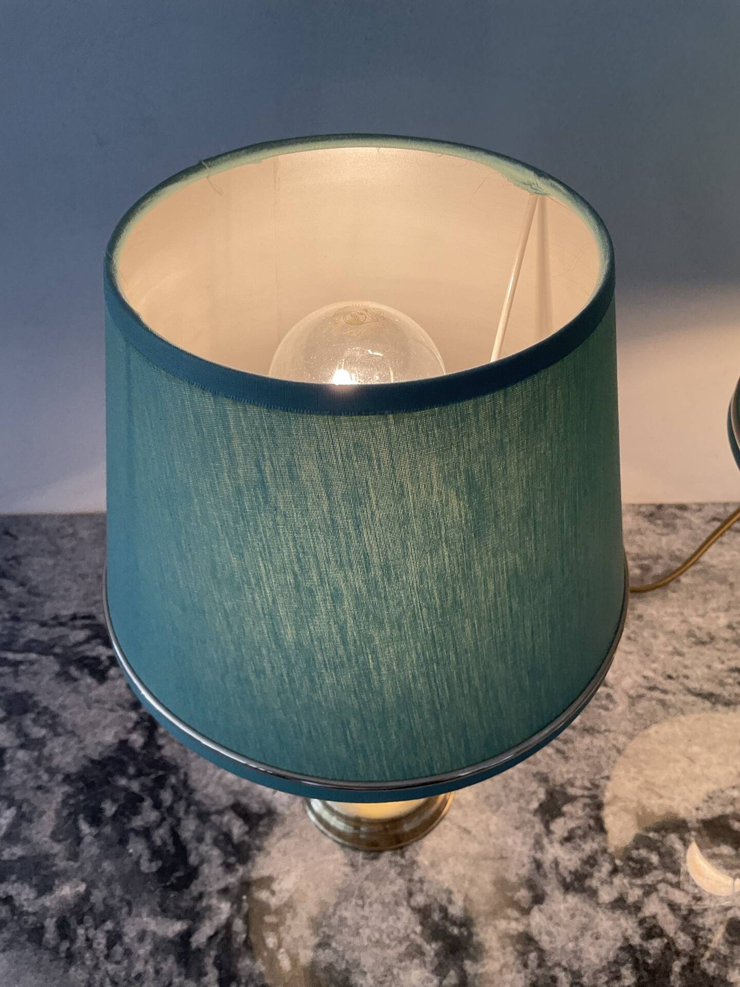 Pair of vintage brass lamps from the 70s.