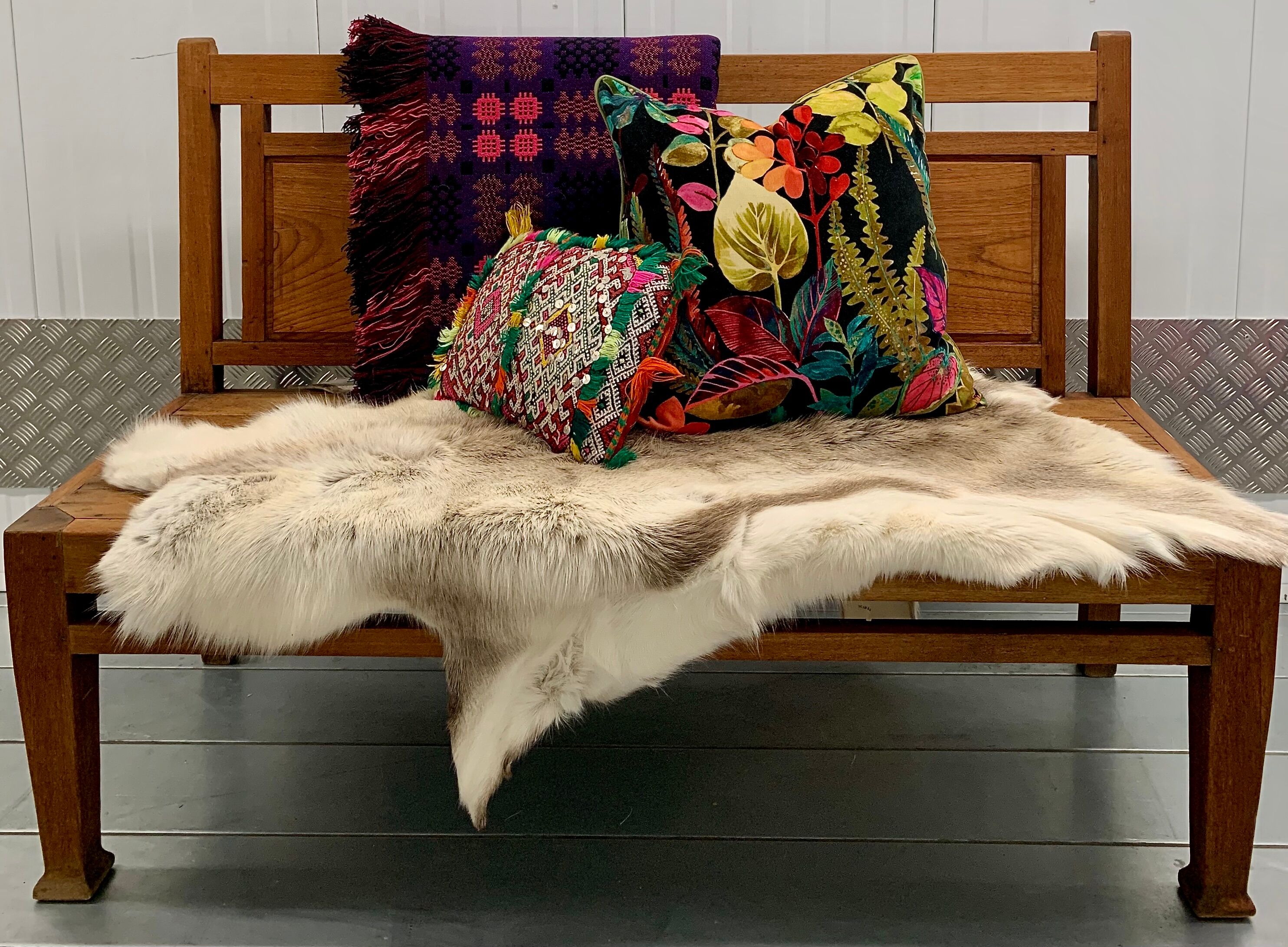 Vintage wooden bench seat