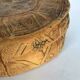 Pair of moroccan leather beanbags beautiful patina patina 1900