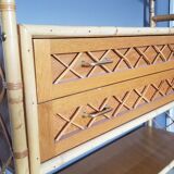 Louis Sognot vintage bamboo and rattan library - 1960s