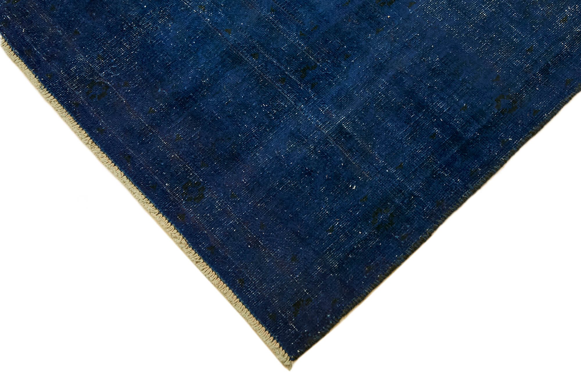 Hand-knotted anatolian vintage 1970s blue wool carpet