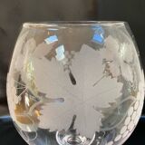 Large engraved grape crystal bowl St Hilaire