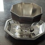 Christofle Silver Plated Sauceboat on Tray, 1930s