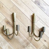 Set of 2 brass wall lights