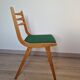 Scandinavian chair vintage beech and green vinyl