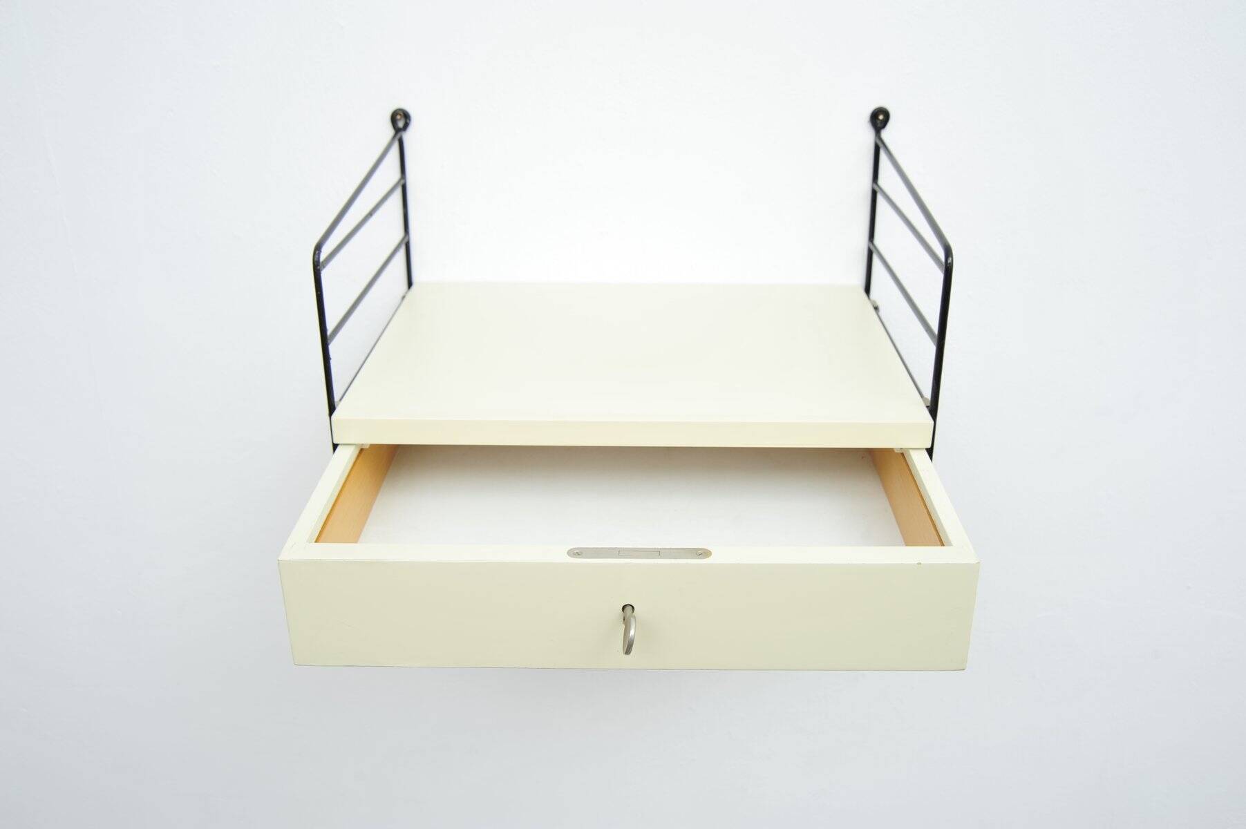 White String shelving system with drawer element and ladders by Kajsa & Nisse Strinning, 1940s