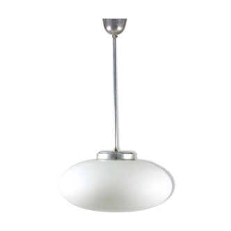 Lampe ovale ovale opaline italienne du milieu du siècle