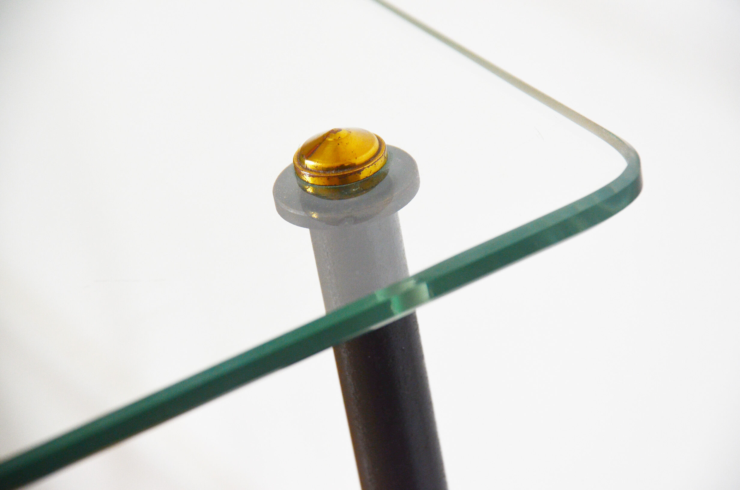 Table low glass magazine rack 50s
