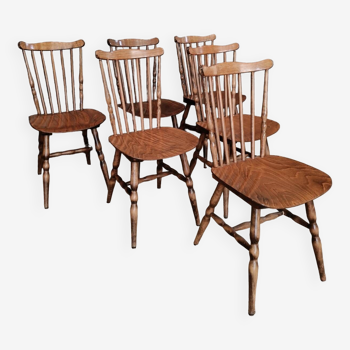 Lot de 6 chaises bistrot vintage Baumann modèle Tacoma Menuet