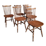 Set of 6 vintage Baumann Tacoma Menuet bistro chairs
