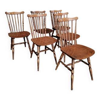 Lot de 6 chaises bistrot vintage Baumann modèle Tacoma Menuet