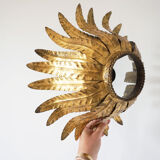 Wall lamp or ceiling lamp flower in gilded metal