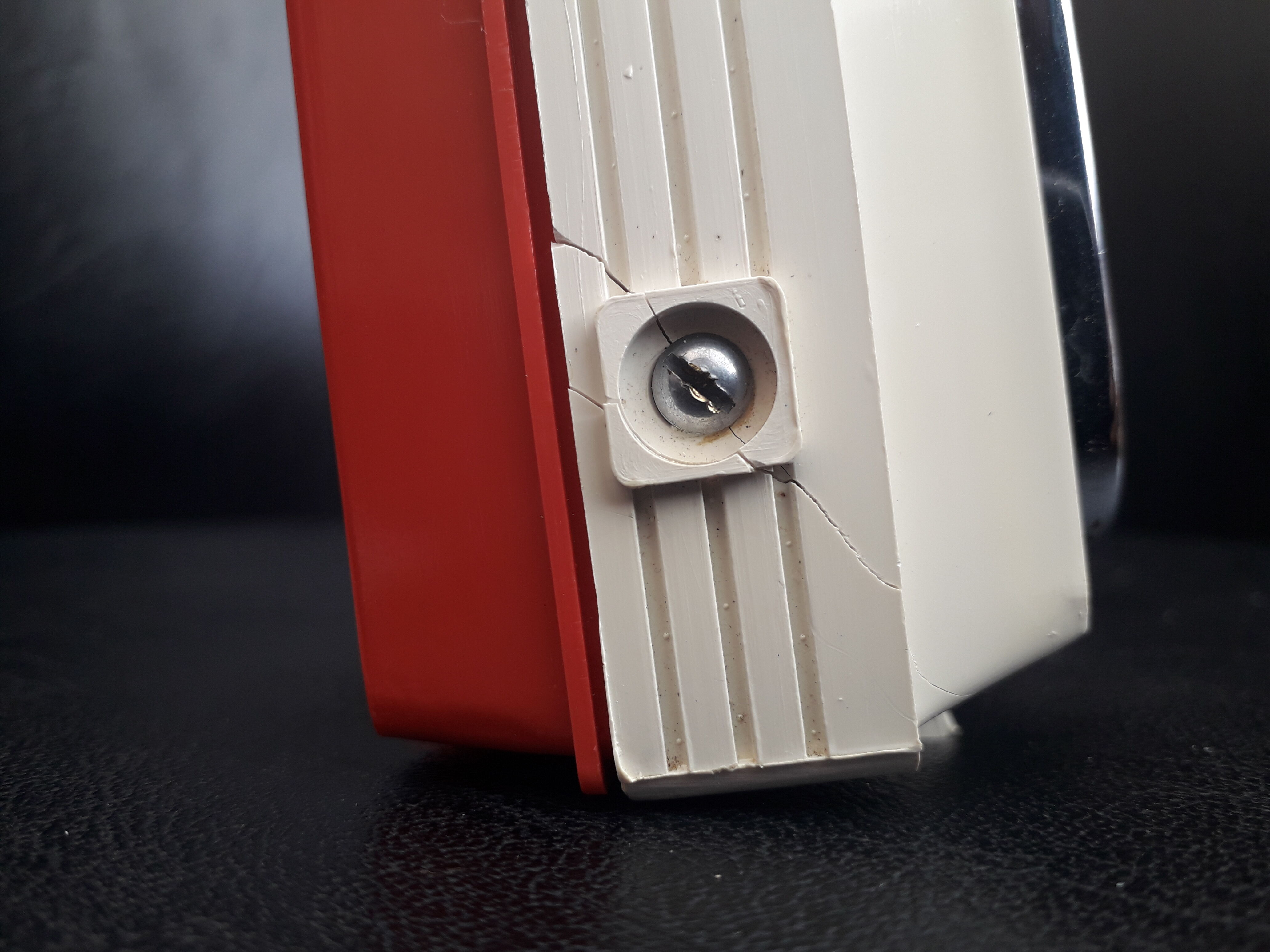 Old alarm clock flip flap vintage with mechanical slats