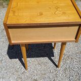 Bedside table in blond oak 1950