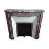 Ancient red marble fireplace