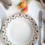 6 gien art deco dessert plates