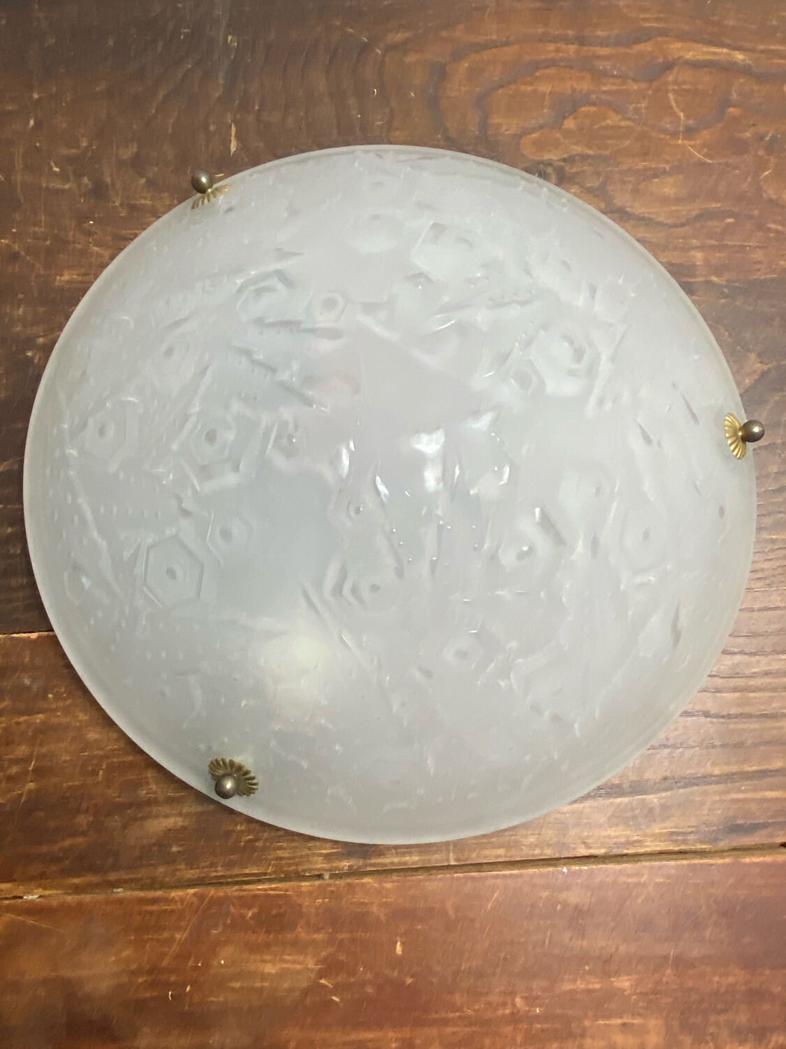 Muller Frères, moulded glass pendant, Art Deco