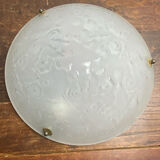 Muller Frères, moulded glass pendant, Art Deco