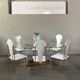 Set of 6 glamorous 'noble pen shell back' dining chairs - late 1980's