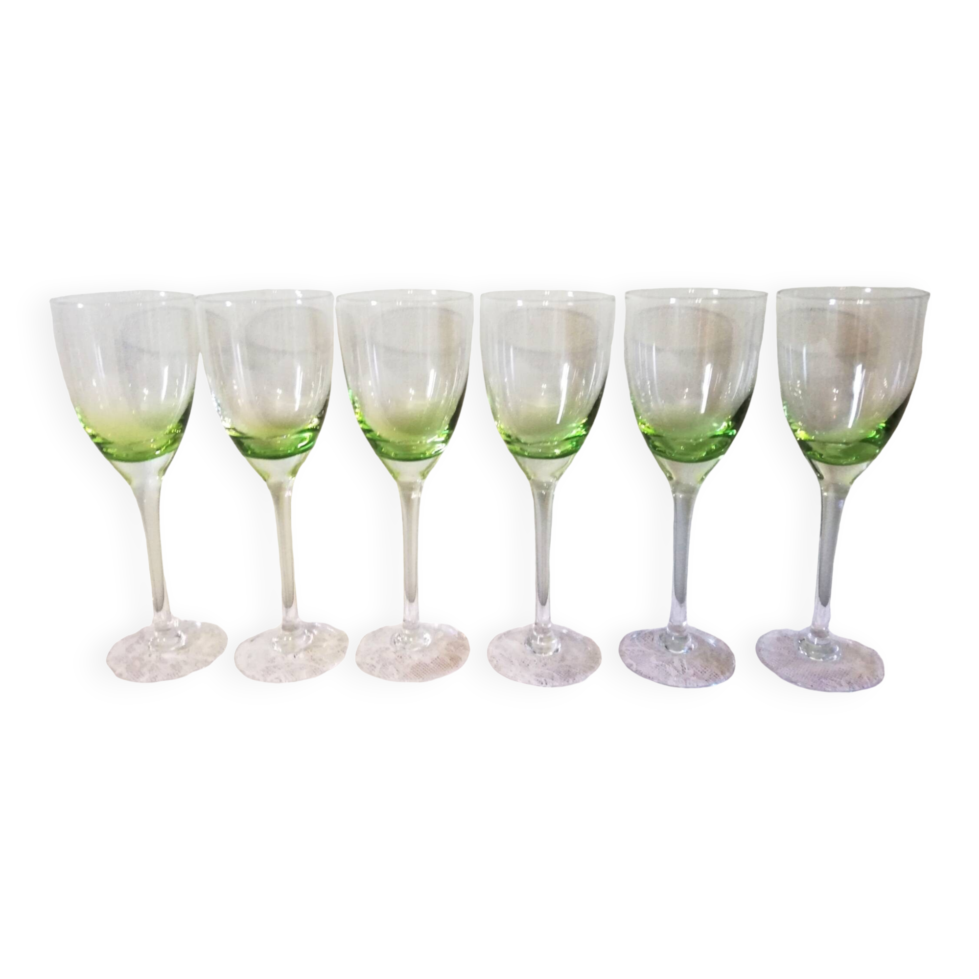 6 stemmed glasses