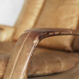 Swivel Leather Chairs by Carl Straub, 1950s, Set of 2