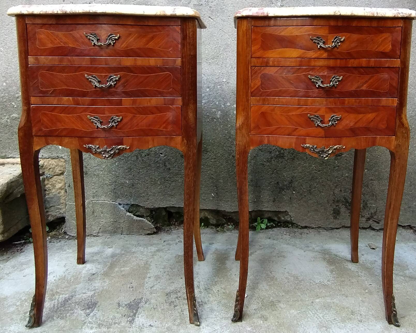 Pair of Louis XV style bedside tables