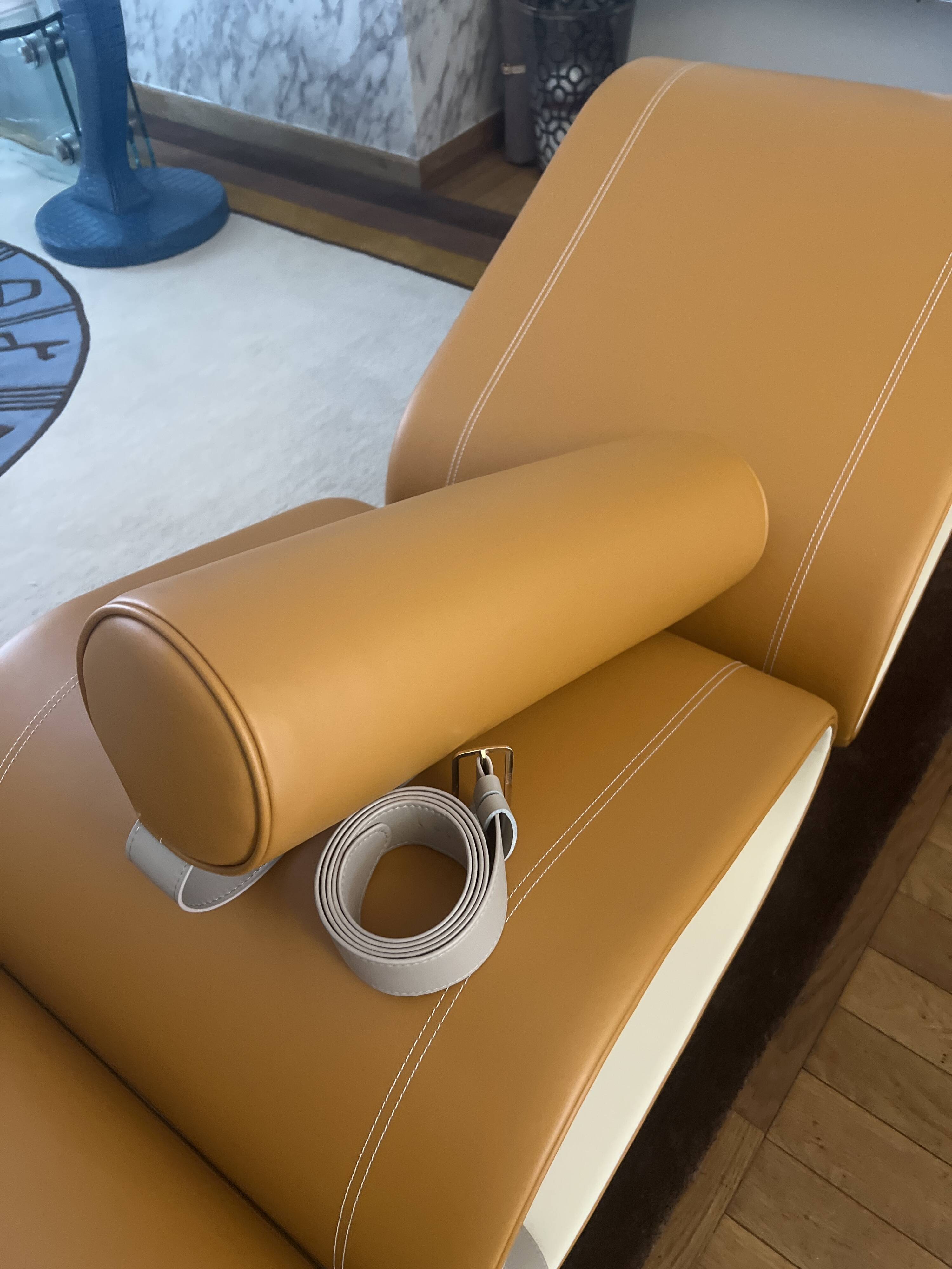 Luxury saddle leather lounge chair