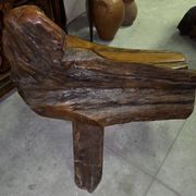 Asia 20th century: bench made of olive wood and driftwood