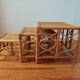 Tables gigognes en rotin et cannage – Esprit Riviera – Vers 1970/80