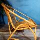 Fauteuil coque rotin 1960