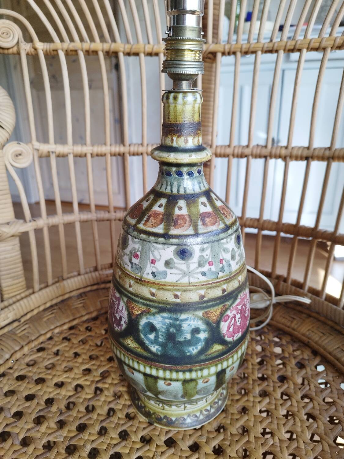 Table lamp in ceramic from the Kéraluc pottery signed L'Helguen.