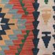 Vintage turkish kilim 130x78 cm wool kelim rug red blue