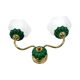 Preciosa double wall lamp | czechoslovakia 1980s | malachite glass | brass