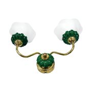 Preciosa double wall lamp | czechoslovakia 1980s | malachite glass | brass